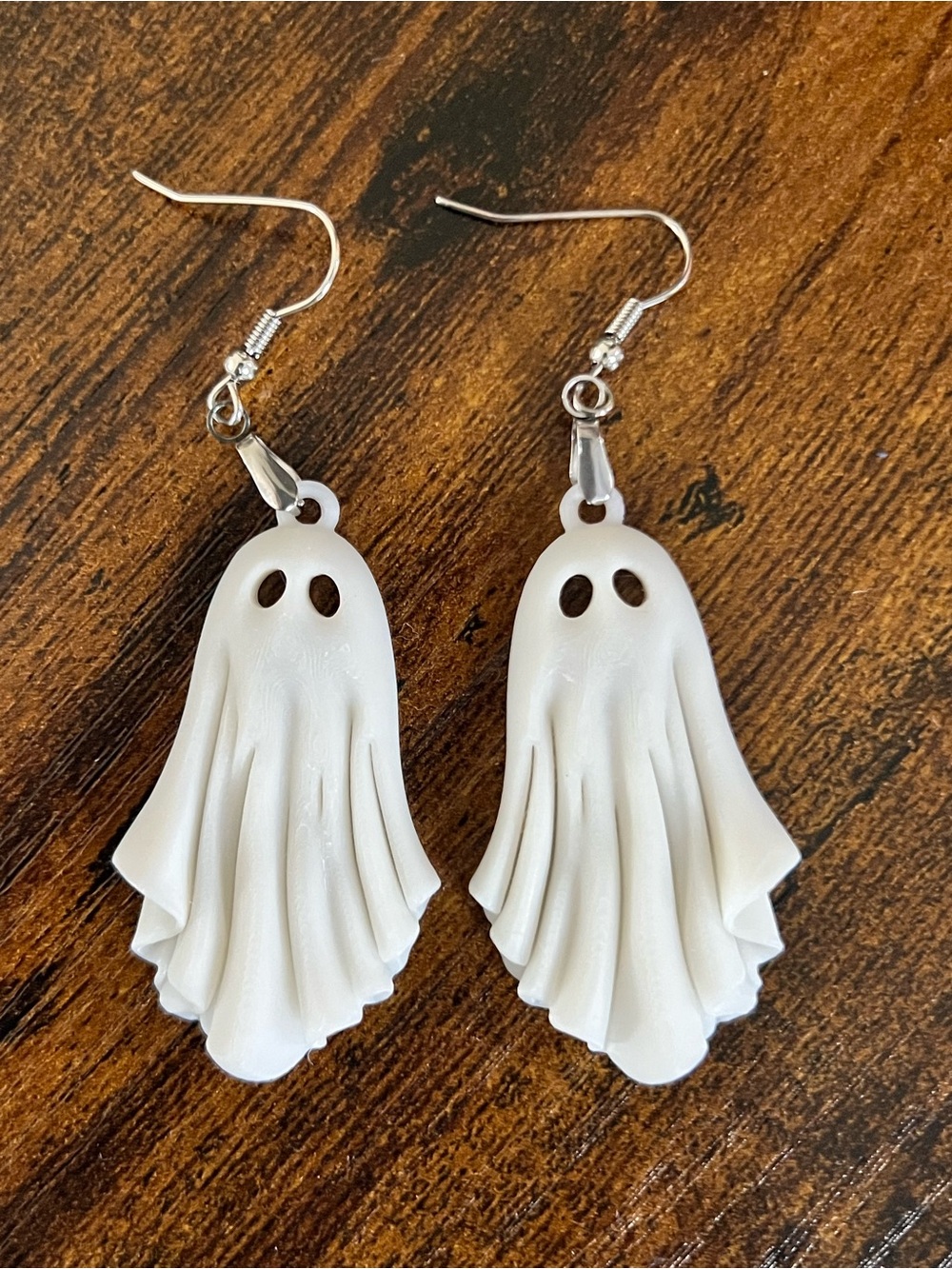 Handmade White Ghost Dangle Earrings for Halloween 2inch size NEW